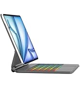 Magic iPad Air 11 inch Case with Keyboard (M2) 2024, 7 Colors Rainbow Backlit with Trackpad Keybo...