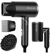 Annlary Hair Dryer with Comb | 1800W Blow Dryer with Diffuser for Curly Hair | Plasma Ionic Haird...