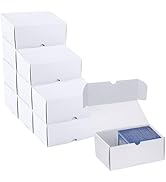 XRACV Toploader Trading Card Storage Box, 10-Pack 100 Count White Corrugated Cardboard Bulk Sport...