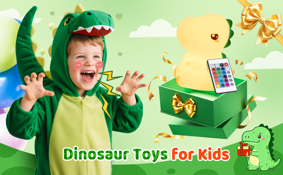 Super Cute Dinosaur Night Light + Children&amp;#39;s Playmates + Kids Room Decor + Dinosaur Toys for Kids