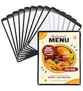 FLKQC Tech Menu Covers, Restaurant Menu Cover Fits 8 1/2" x 11" Paper, 10 Pack Menu Holder (1 Page)
