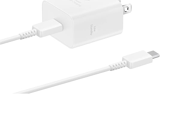 Samsung 25W Power Adapter with USB C Cable White