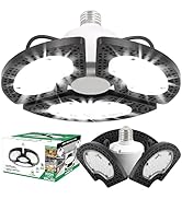 ZJOJO Garage Light 2 Pack 80W 9600LM Led Shop Light 6000K,Garage Lights Ceiling Led with 3 Adjust...