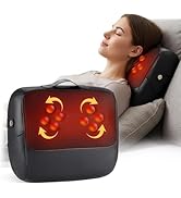 KNQZE Shiatsu Back Massager for Pain Relief with Heat, Deep Tissue Massage Cushion, Dual-Side Hea...