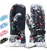 West Biking Kids Ski Mittens, Waterproof Snow Insulated Mittens Toddler Winter Ski Snow Gloves wi...