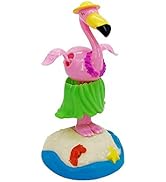 YGMONER Solar Powered Dancing Hula-Hula Flamingo Car Dashboard Ornaments Swinging Dress Animated