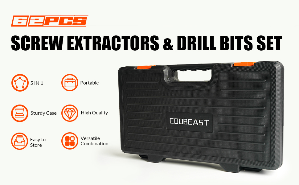 screw extractor left hand drill bit set with stripped nut remover easy out bolt extractor kit