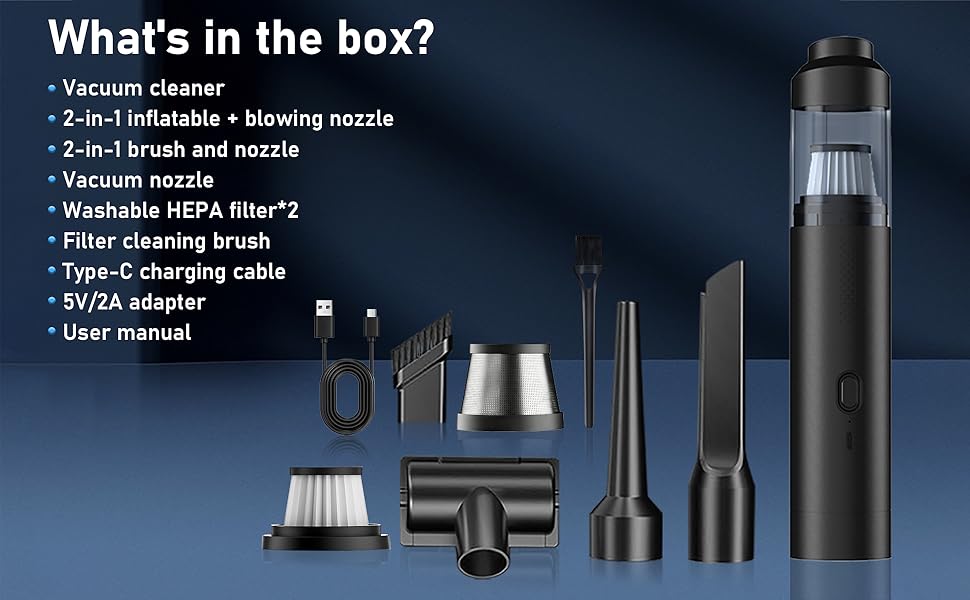 Car vacuum cleaner with a variety of accessories