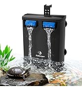 Turtle Tank Filter, Aquarium Filter 132GPH 5W with 2 Filter Cartridges 3-Stage Turtle Filter with...