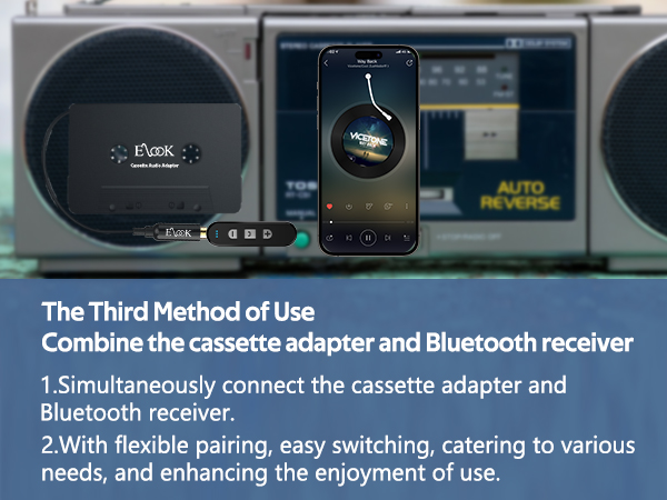 5.1 Bluetooth Receiver Kit for Cassette Aux Adapter with 3.5 MM Auxillary Cable