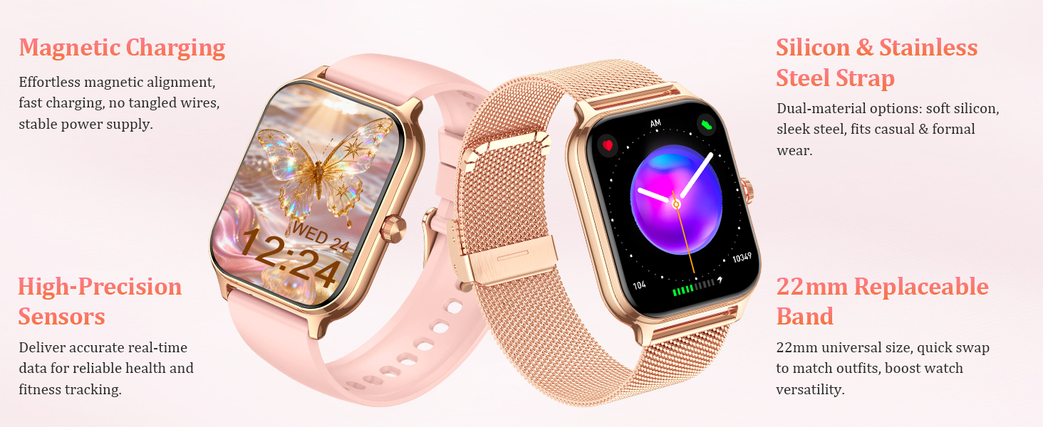 Smart Watch with 2 Bands
