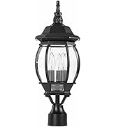 NUVO 60/899 Central Park Outdoor 3-Light Post Lantern, 60 Watts/120 Volts (Black)