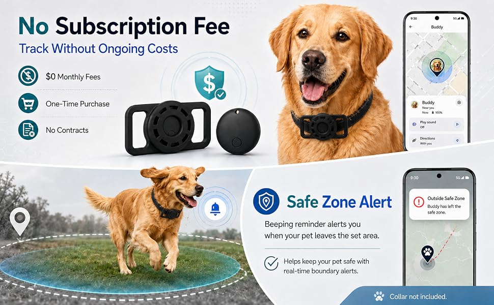 GPS Collar for Dogs, Pet Tracker for Dogs (Android Only)