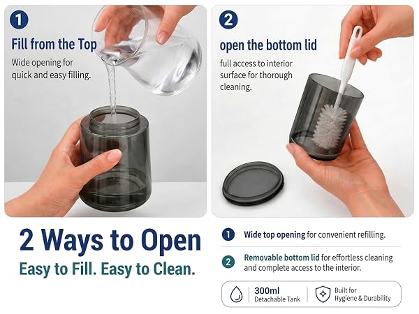 Wellooriya dual-opening water tank for easy filling and cleaning