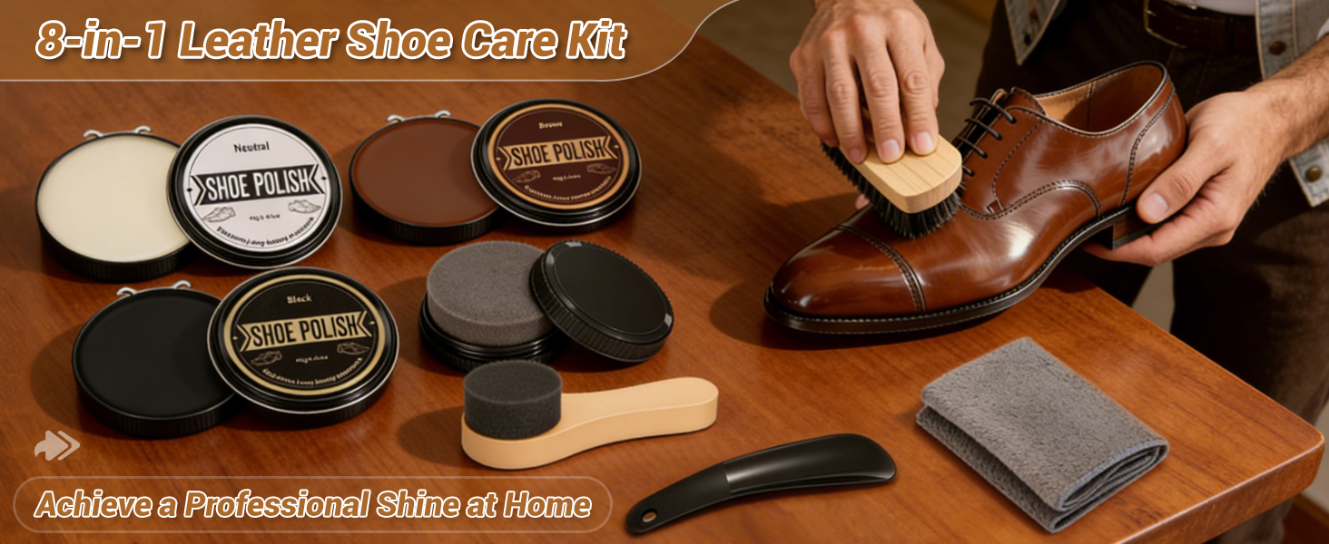 8-in-1 Leather Shoe Care Kit