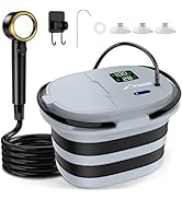 WADEO Portable Shower for Camping with 20L Bucket, 13000mAh Rechargeable Camping Shower with Inte...