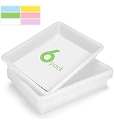 ShineMe Turn in Trays Classroom, 6 Pack White Paper Trays for Classroom with Colorful Labels, Thi...