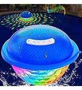 KingSom Bluetooth Pool Speaker,Floating Pool Speaker with Colorful Lights,Hot Tub Speaker IP68 Wa...