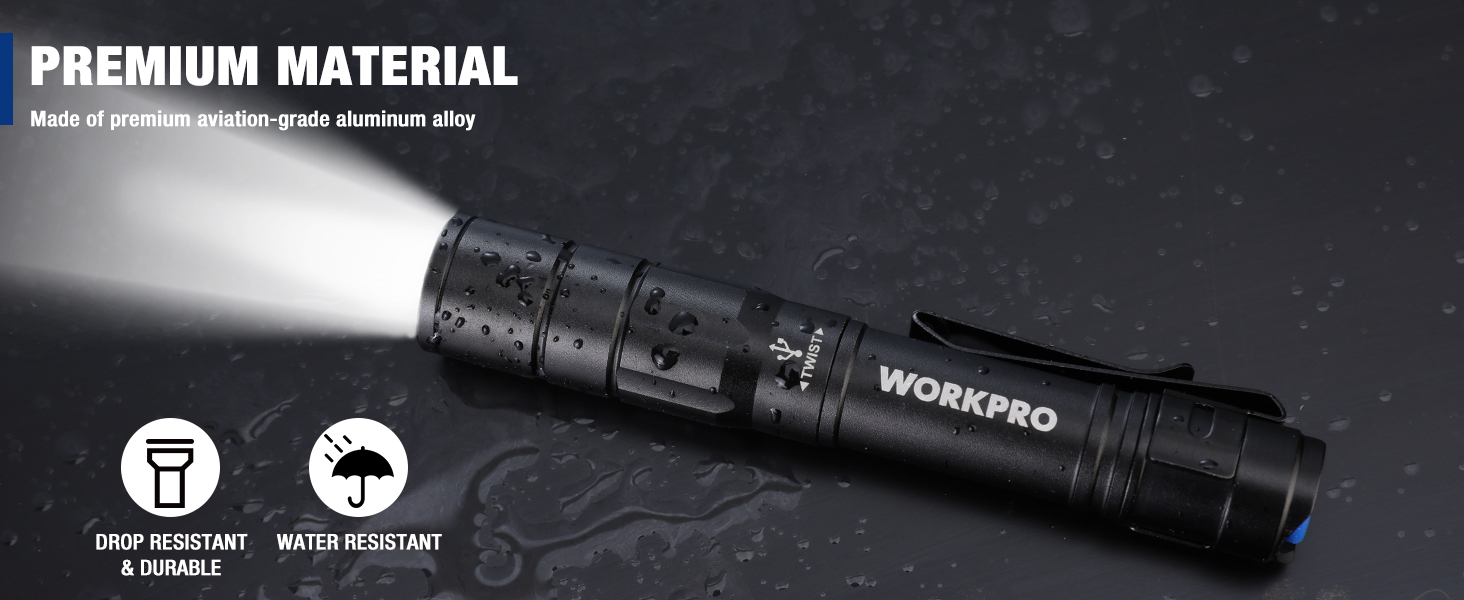 WORKPRO Rechargeable Mini Flashlight