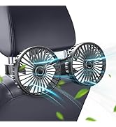 Car Fan, USB Car Seat Fans 3 Speeds Strong Wind for Vehicle Headrest and Rear Seat 5V Powerful Qu...