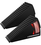 Strongest Home 2 Pack XL Adjustable Door Stopper with Spring – Heavy Duty Wedge for Oversized, Th...