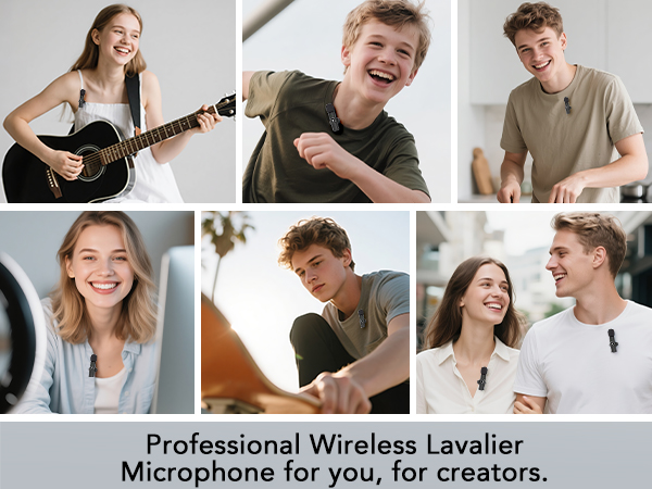 HEHOTTC 3 in 1 Mini Wireless Lavalier Microphone for All Devices