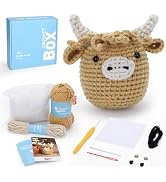 Crochet Kit for Beginners: Highland Cow Crochet Kit, Learn to Crochet, Include Easy Knitting Soft...