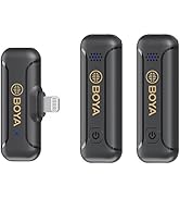 BOYA Wireless Lavalier Microphone for iPhone iPad Plug Play Lapel Microphones Noise Reduction Min...