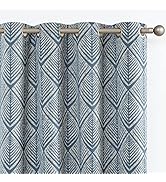 JINCHAN Moderate 80% Blackout Curtains Geometric Patterns Design Thermal Curtains Grommet Top Bed...
