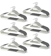 MLKJHHI 60 Pack Heavy Duty Plastic Hangers, Non Slip Clothes Hangers with Rubber Pads and 360° Ho...