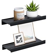 dancrul Floating Shelves for Wall, Wall Mounted Shelves with Lip for Storage, Metal Display Shelv...