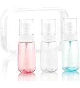 Small Spray Bottle with Fine Mist, Vonpri Travel Spray Bottles TSA Approved 2oz PVC Zip bag Leak ...