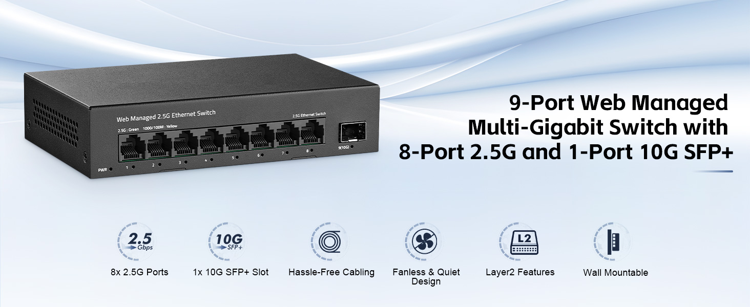 8 port 2.5G Web Managed Ethernet Switch