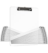 Macroclo Plastic Clipboards Set of 30, Acrylic Clear Clip Board 8.5x11 for Classroom, Students, L...