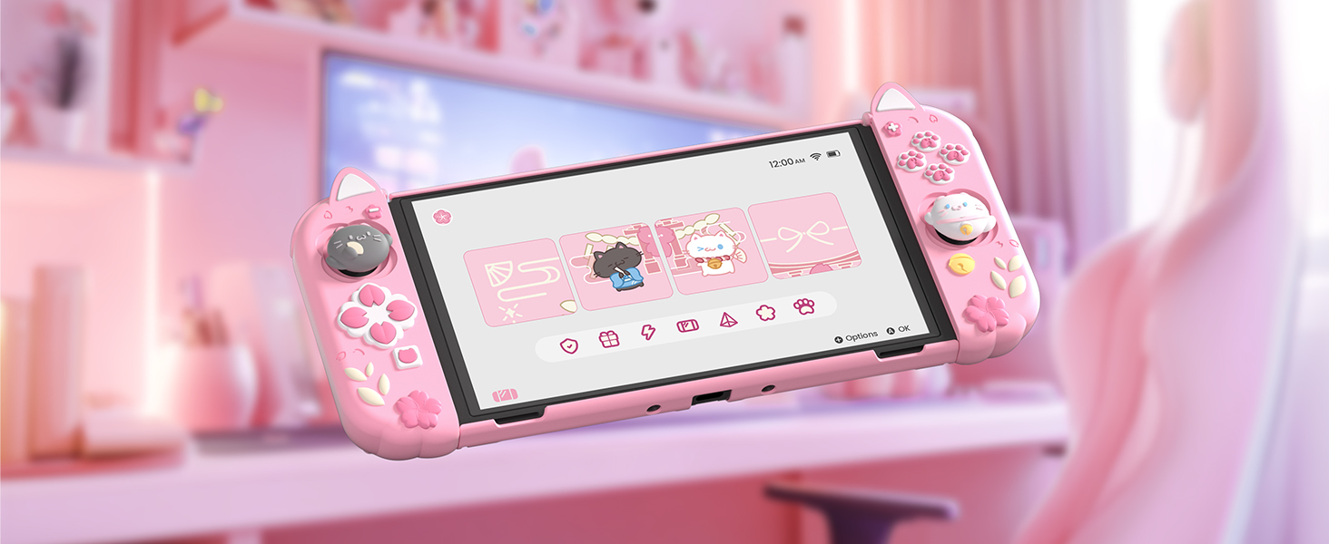 PlayVital Protective Case for Nintendo Switch OLED with Extra Stand