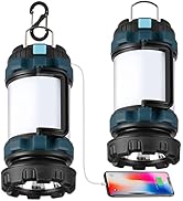 2 Pack Camping Lantern, Outdoor Led Camping Lantern, Rechargeable Flashlights with 1000LM, 6 Mode...