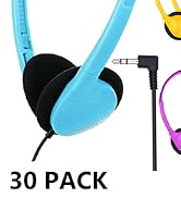 CNSZSLZ Kids Headphones Bulk 30 Pack for Classroom, Comfortable Wired Multi Color 3.5mm Students ...