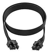 Aukuoy PCIe Cable 8 Pin to 6+2 Pin GPU Power Extension - 25.6 in 18AWG Flat Modular PSU Cable for...