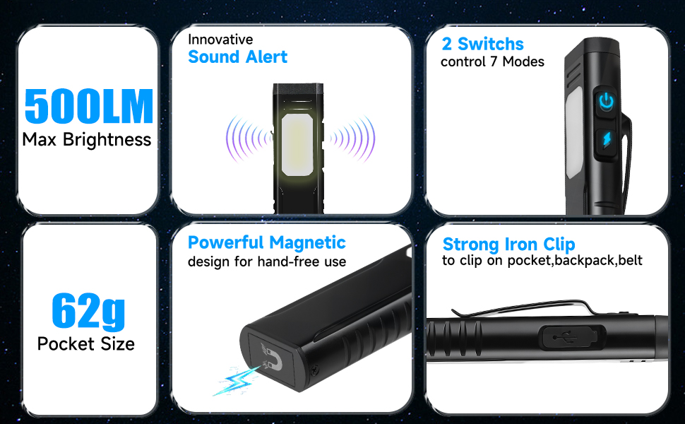 magnetic pocket flashlight