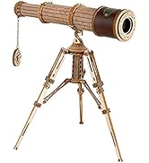 ROBOTIME 3D Puzzles Wooden Craft Kits for Adults DIY Model Monocular Telescope Kit to Build Decen...