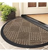 Smiry Half Circle Front Door Mat Outside Entrance, Heavy Duty Outdoor Indoor Natural Rubber Doorm...