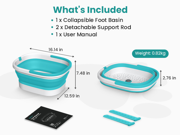 Nekteck Foot Soaking Tub Collapsible Bucket for Foot Bath Soak Pedicure Foot Spa Gifts Men Women