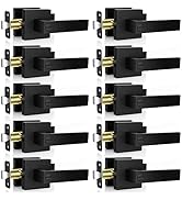 Estmoon Privacy Door Lock, 10 Pack Matte Black Keyless Door Handles Interior Heavy Duty Bed and B...