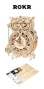ROKR 3D Wooden Puzzles for Adults- 183pcs Mechanical Model Building Kit Wooden Craft Movie Projector...