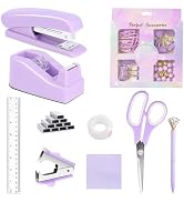 Office Supplies Set,Desk Accessories,Stapler and Tape Dispenser Set,1000 Staples,Staple Remover,H...