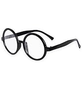 Hmxpls Round Wizard Glasses, Halloween Black Circle Glasses, Fake Costume Eyeglasses for Dress Up...