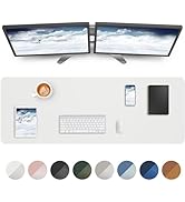 Leather Desk Pad Protector,Mouse Pad,Office Desk Mat, Non-Slip PU Leather Desk Blotter,Large Desk...