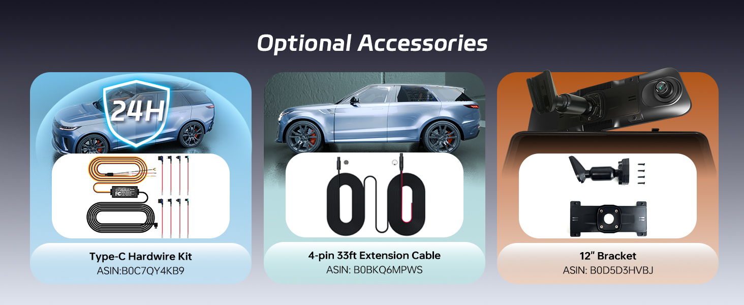 front and rear mirror dash cam