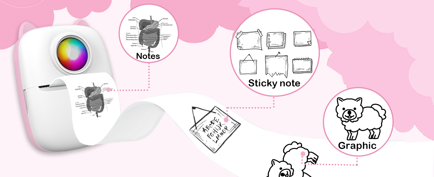 Mini Sticker Printer, Pocket Thermal Sticker Printer Machine, Thermal Bluetooth Sticker Maker