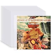 Record Sleeves for Vinyl Record, 20 Clear Plastic 12“ LP Record Sleeves Outer, 12.75" x 12.75" 3....